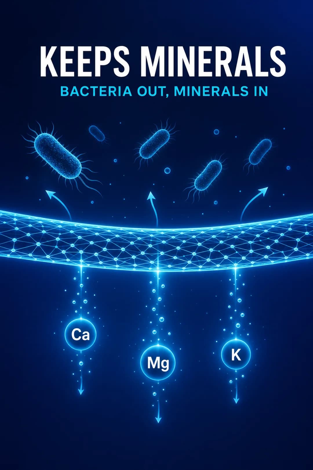 Removes bacteria while keeping beneficial natural minerals.